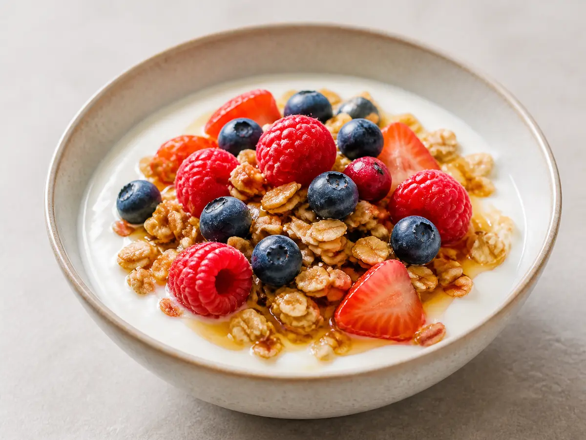 Yogurt with Granola and Berries