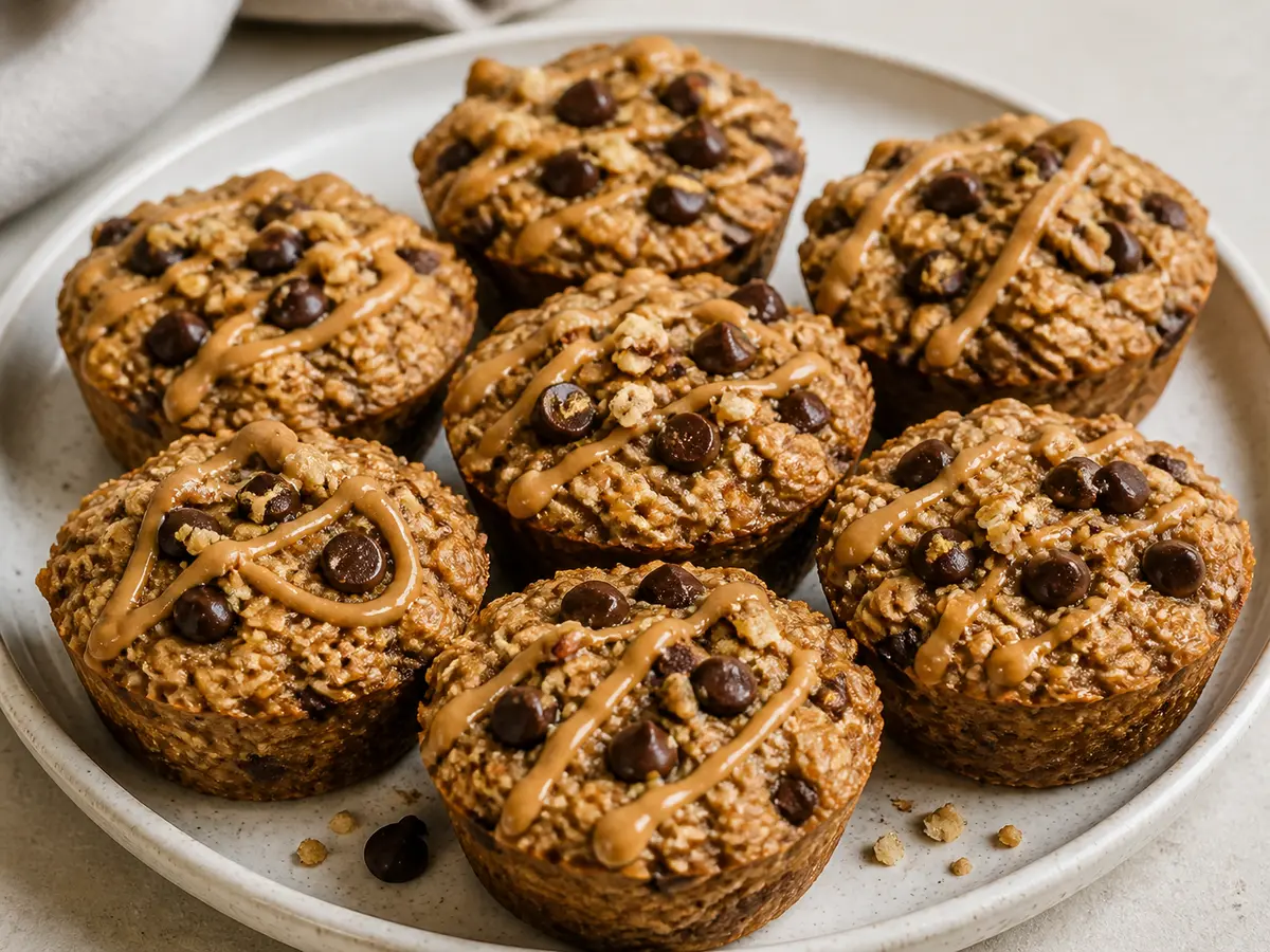 Banana Peanut Butter Chocolate Chip Oatmeal Cups