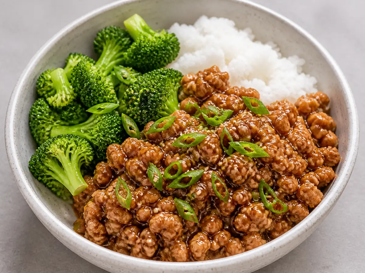 Easy Ground Sesame Chicken Bowls
